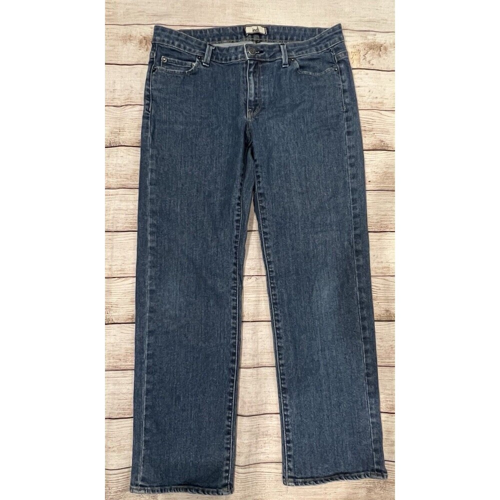Indi Jeans Womens 32x26 Blue Denim straight Leg Blue Denim Jeans